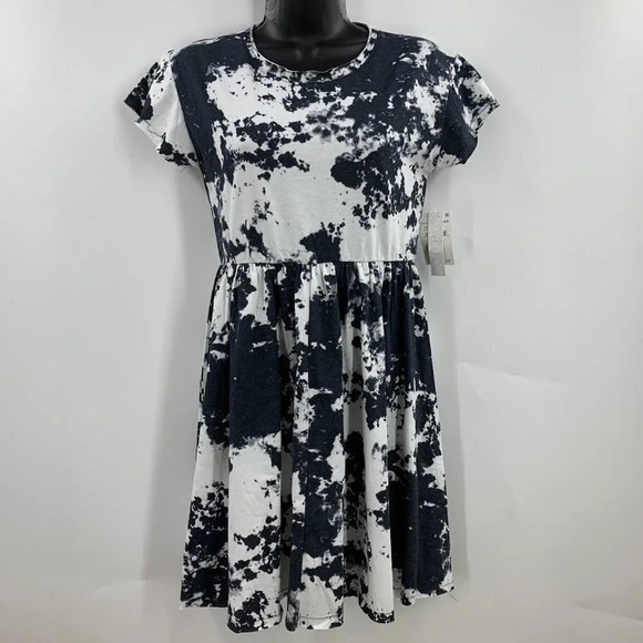 Abound Women's Short Cap Sleeve Raw Edge Crew‎ Neck T Shirt Mini Dress SZ XS NWT - Picture 1 of 11